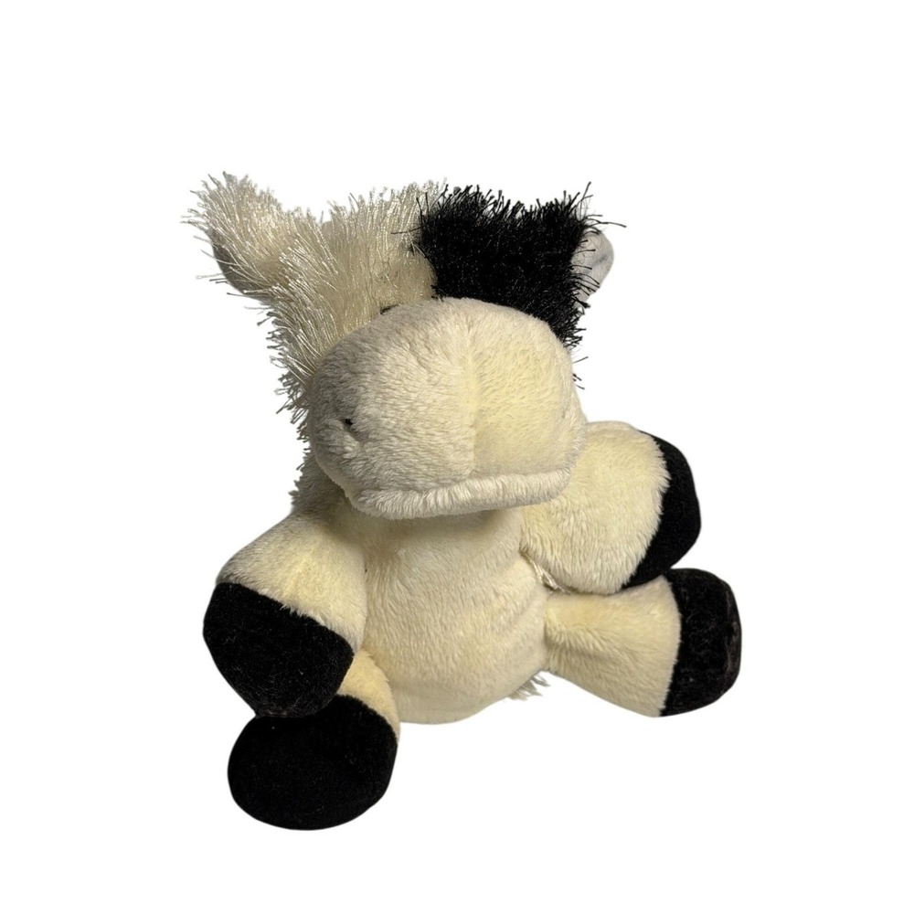 GANZ LIL Webkinz HS003‎ Black & Cream Cow Fuzzy Plush Stuffed Animal Toy NO CODE